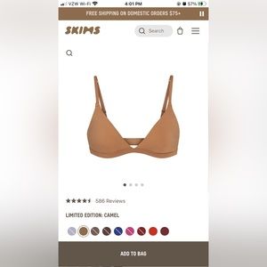 Cotton jersey triangle bralette, SKIMS